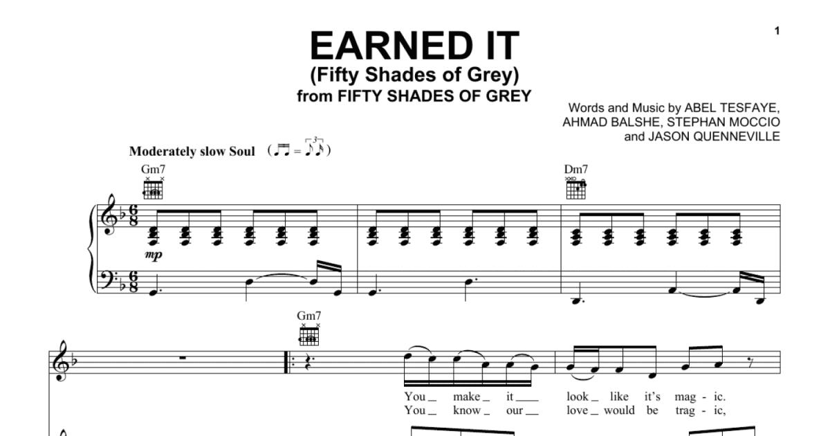The Theorist Earned It (Fifty Shades of Grey) Sheet Music (Piano Solo) in  D Minor - Download & Print - SKU: MN0167548