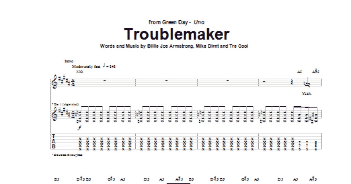 Troublemaker (Guitar Tab) - Print Sheet Music Now