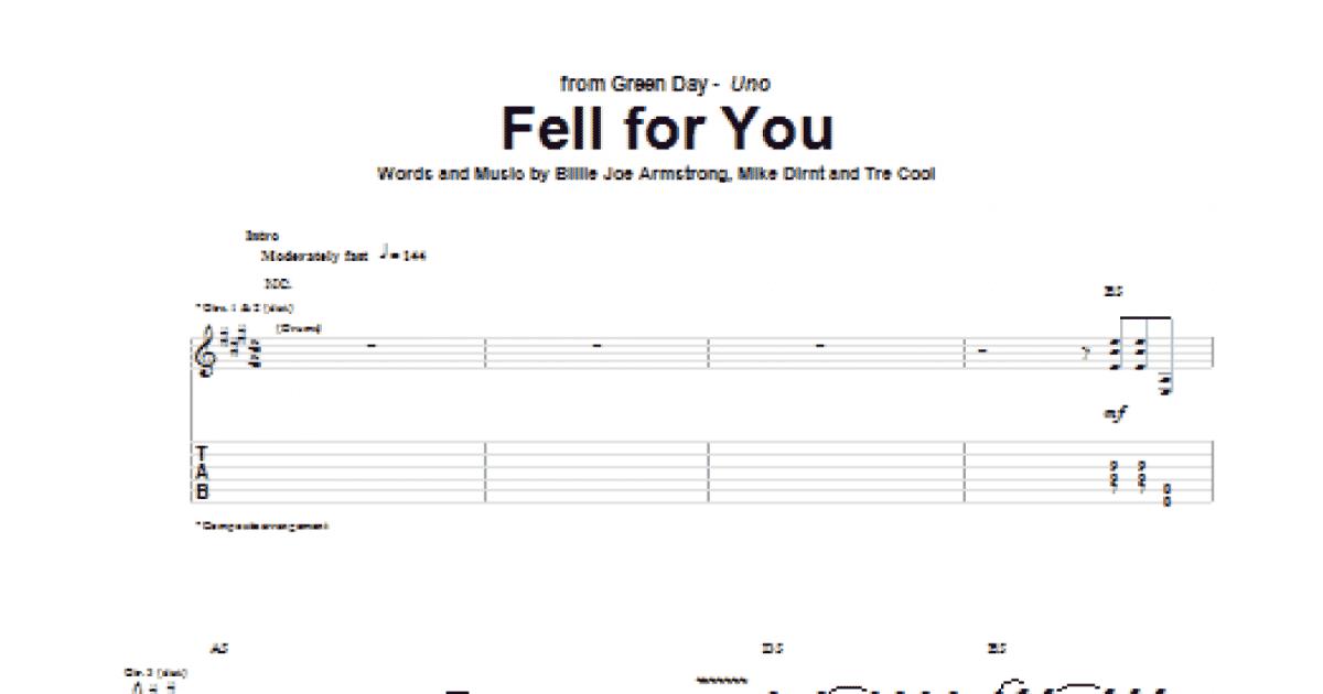 Fell For You (Guitar Tab) for Solo instrument (Acoustic Guitar, standard  tuning [tab]) - Sheet Music to Print