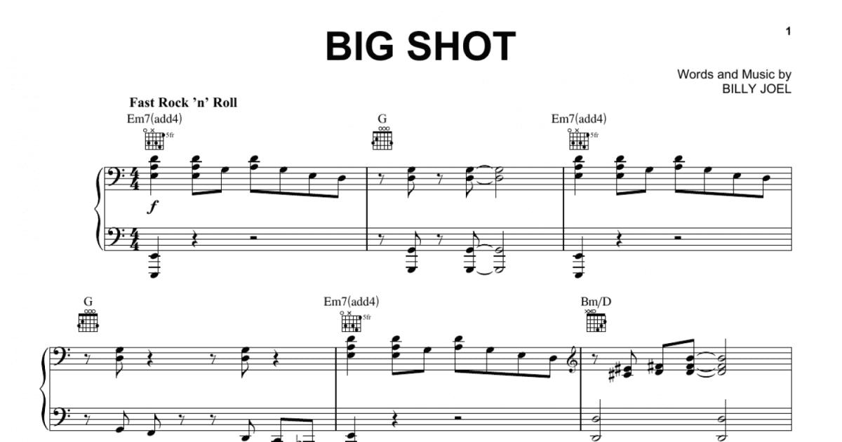 Big Shot Sheet Music, Billy Joel