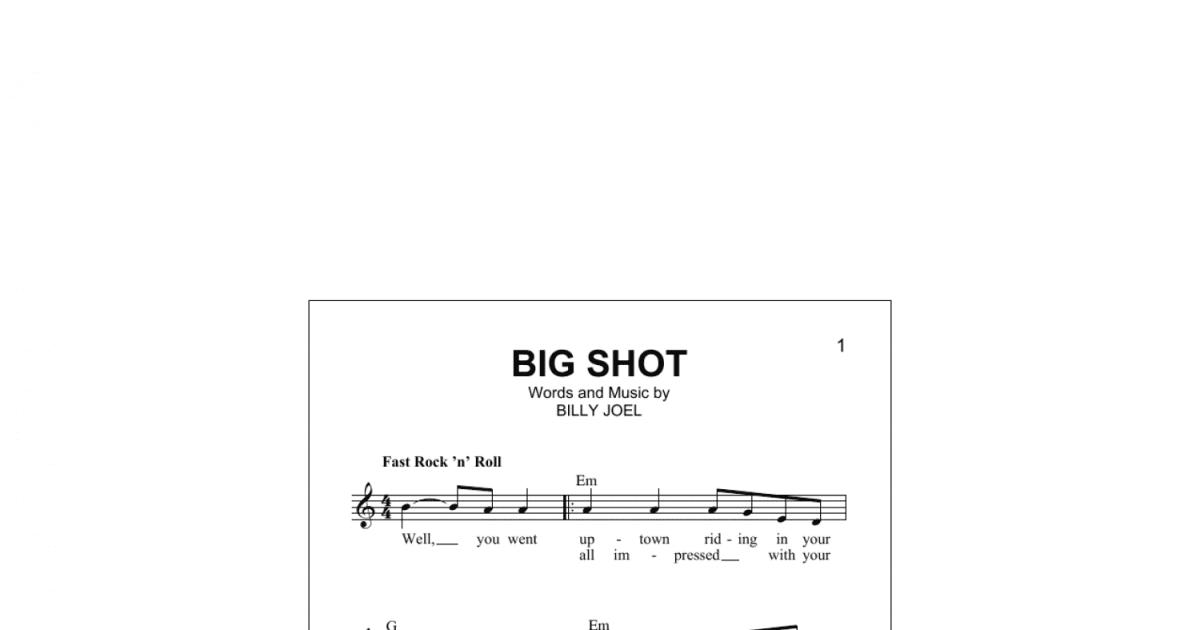 Big Shot Sheet Music, Billy Joel