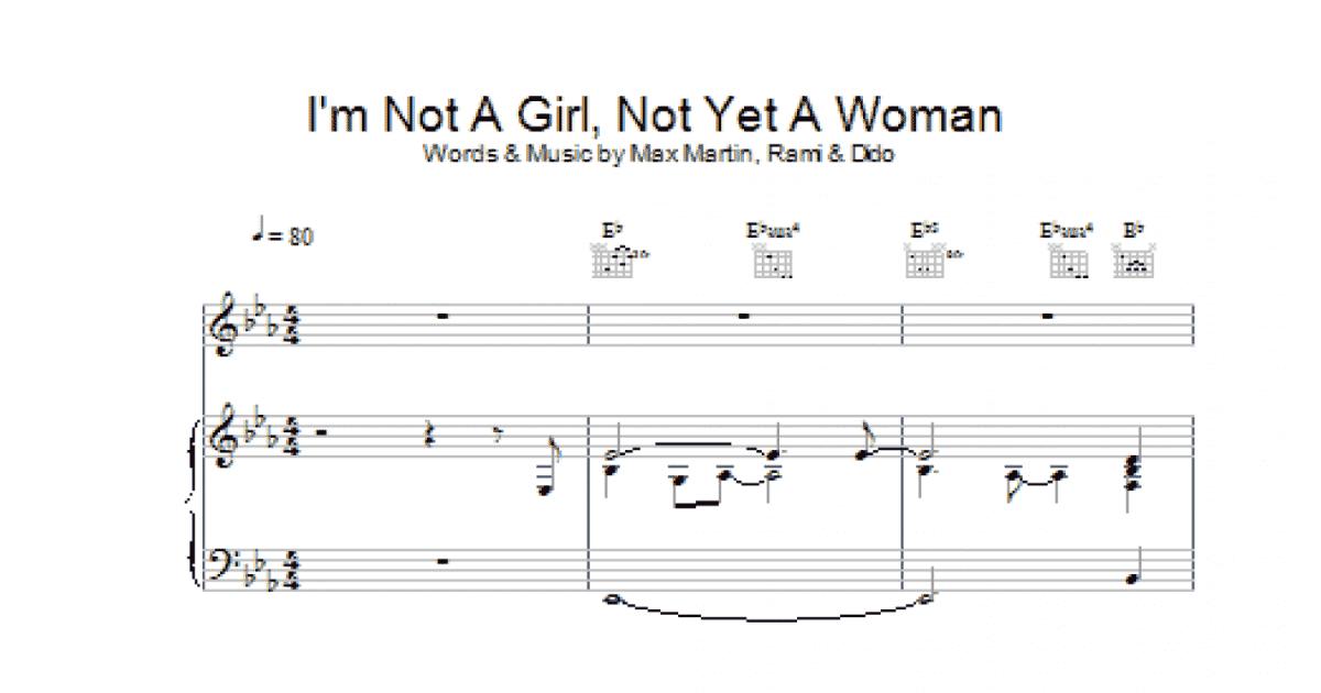 I'm Not A Girl, Not Yet A Woman Sheet Music, Britney Spears