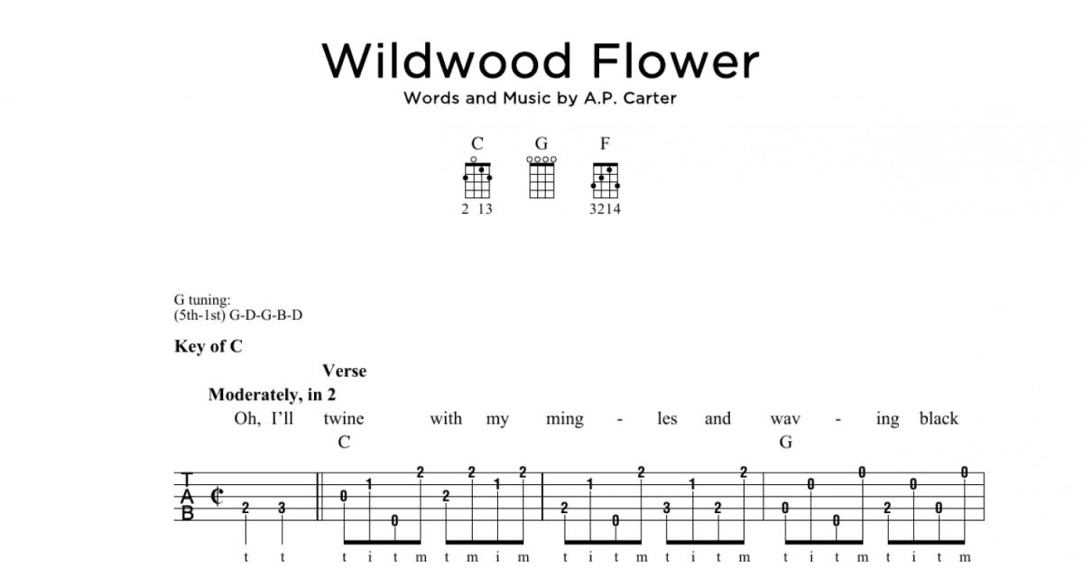 Wildwood Flower Banjo Tab Print