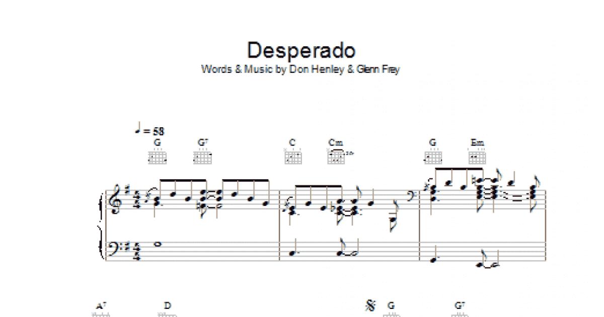 Don Henley Handwritten Desperado Lyrics. Miscellaneous, Lot #40