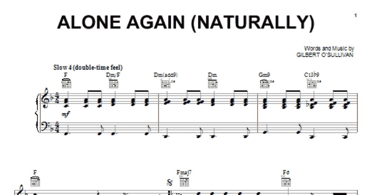 Alone Again (Naturally) Sheet Music | Gilbert O'Sullivan | Easy Lead Sheet  / Fake Book