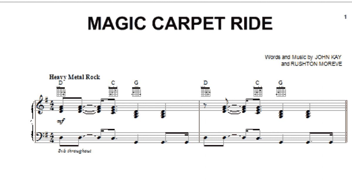 Magic Carpet Ride Piano Vocal Guitar Chords Right Hand Melody
