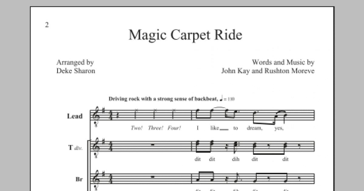 Magic Carpet Ride Ttbb Choir Print Sheet Music Now