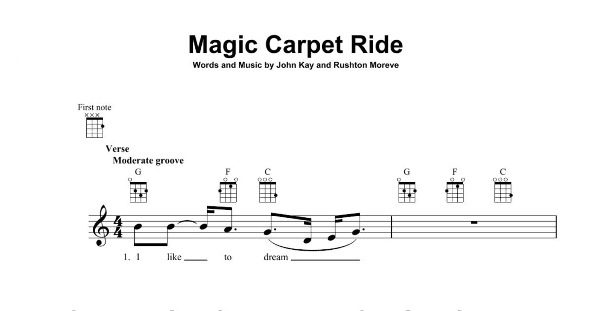 Magic Carpet Ride Ukulele Print Sheet Music Now