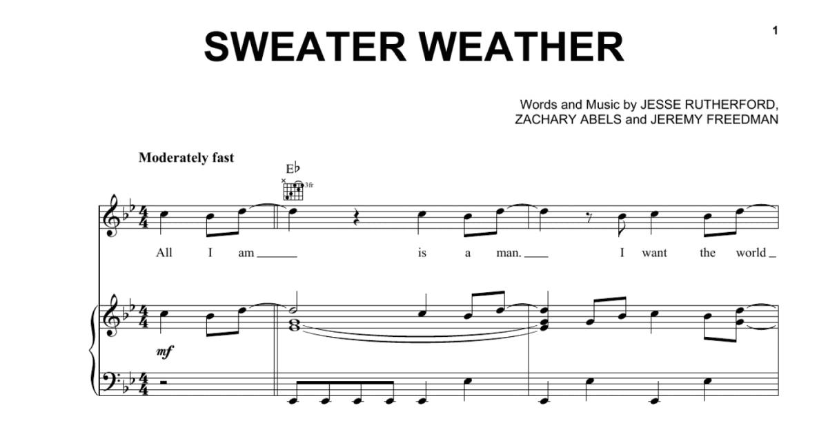 Pentatonix: Sweater Weather sheet music for voice, piano or guitar