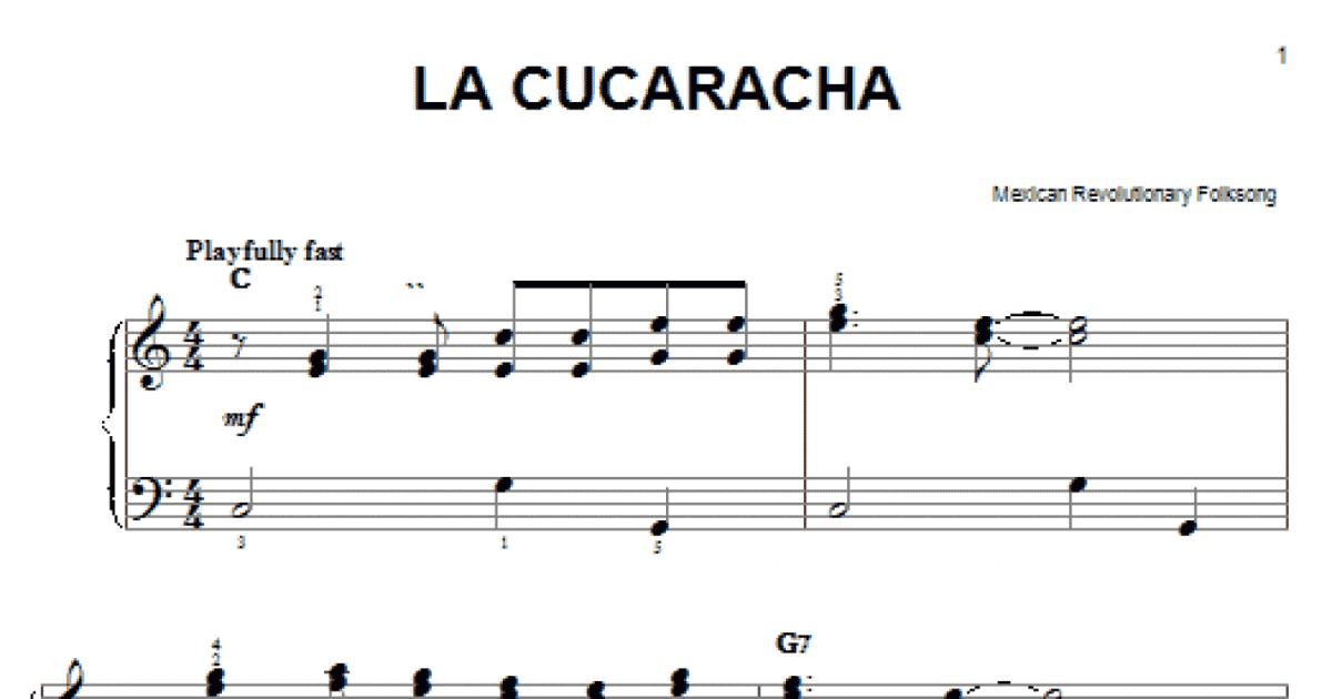 Accordion Free Sheet Music: La Cucaracha •