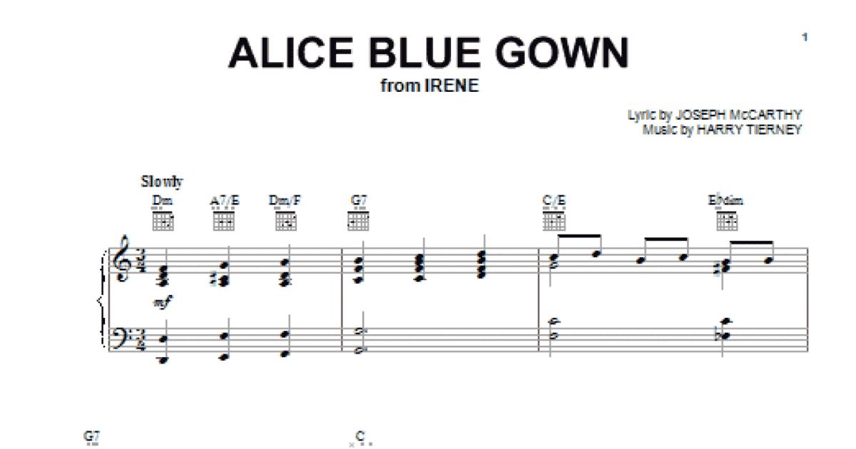 Alice Blue Gown – Harry Tierney, Joseph McCarthy (Lead Sheet) Sheet music  for Piano (Solo) Easy | Musescore.com