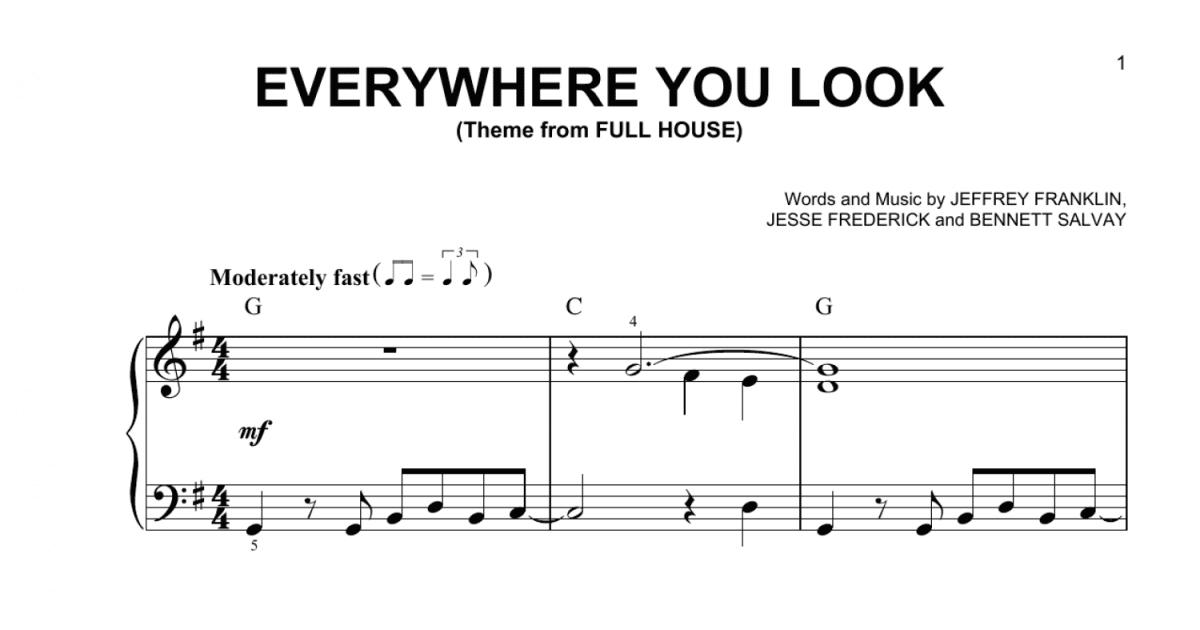 Everywhere You Look (Theme from Full House) (Very Easy Piano)