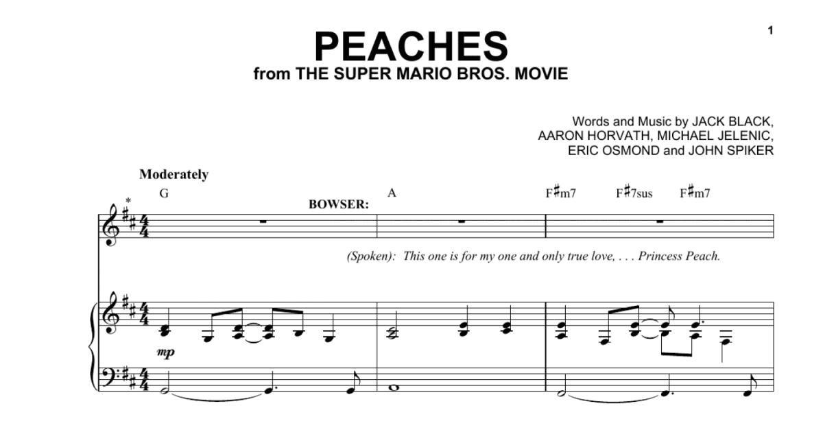 Bowser (The Super Mario Bros. Movie) - Peaches (Piano) Sheets by