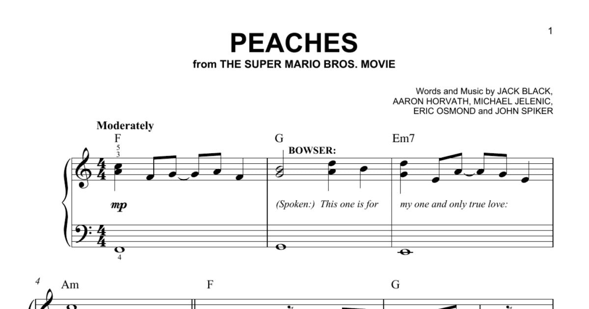 Peaches (from The Super Mario Bros. Movie), (easy) sheet music for piano  solo