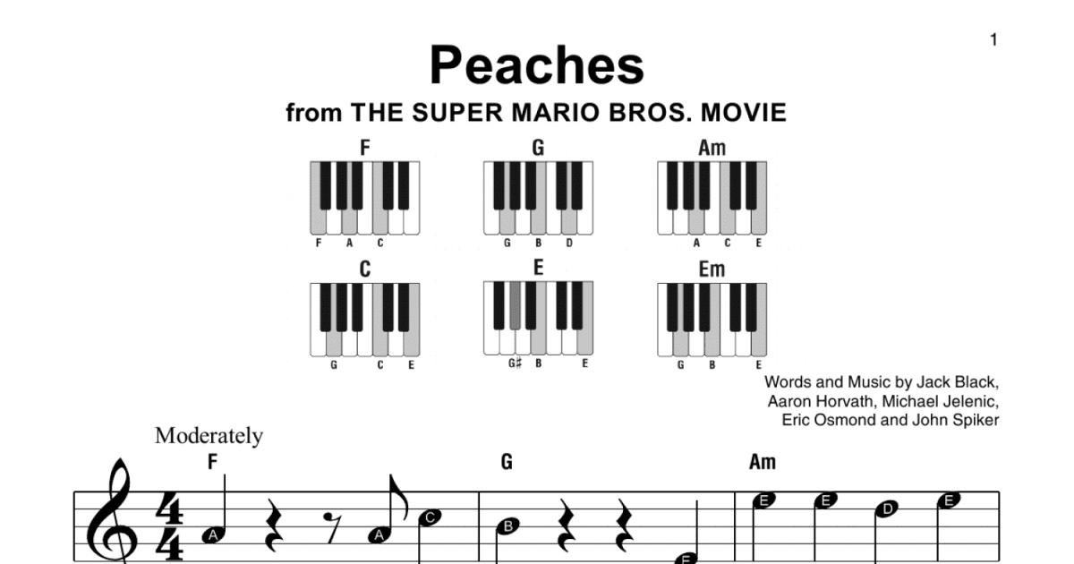 Peaches (from The Super Mario Bros. Movie) - Easy Piano Tutorial