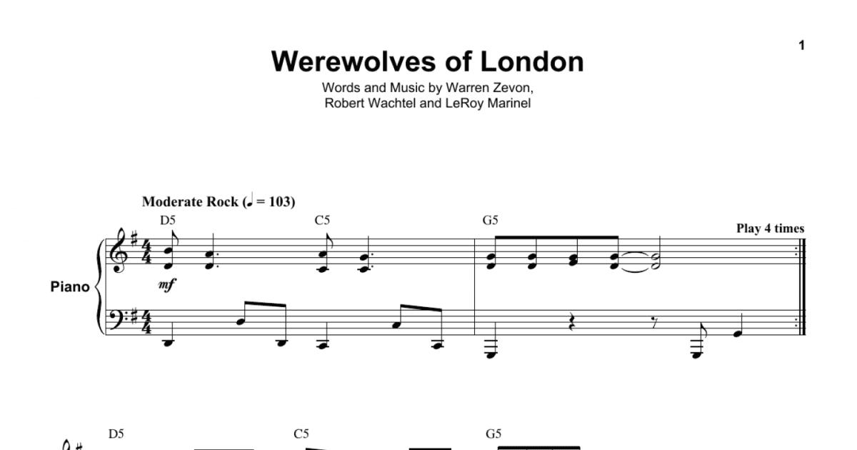 Werewolves Of London by Warren Zevon - Easy Guitar Tab - Guitar Instructor