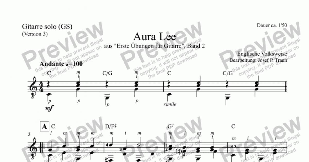 Aura Lee (GS) Version 3 - Download Sheet Music PDF file