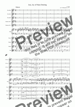 page one of Jesu joy of man’s desiring for School Orchestra (version 1)