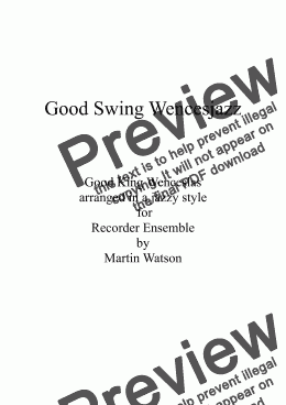 page one of Good Swing Wencesjazz for Recorder Enesmble