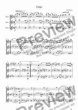 page one of Tango, for 3 Flutes