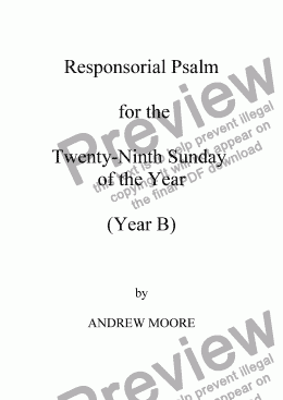page one of Twenty-Ninth Sunday of the Year (B)