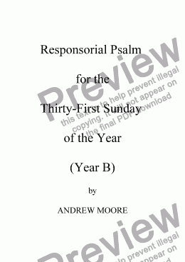 page one of Thirty-First Sunday of the Year (B)