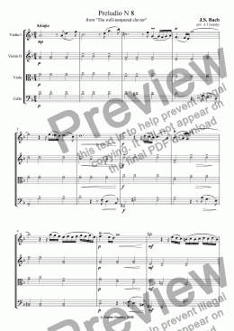page one of Preludio N8 from "The Well-Tempered Clavier"