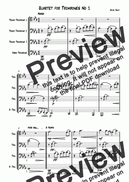 page one of Quartet for Trombones No 1