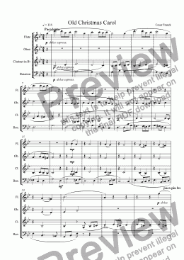 page one of Old Christmas Carol (woodwind qt)