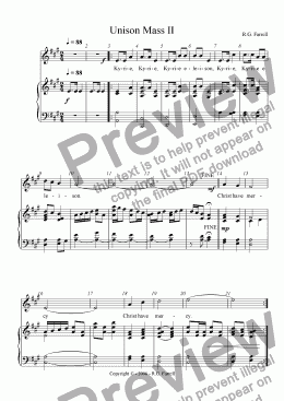 page one of Unison Mass #2 - Kyrie