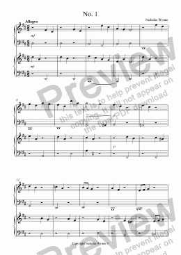 page one of Sight Reading Duets for Pupil and Teacher Book Six