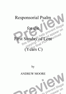 page one of First Sunday of Lent (Year C)