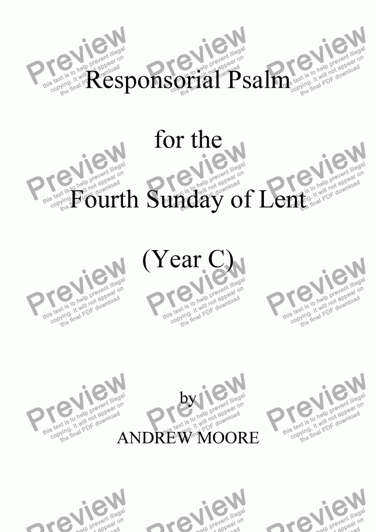page one of Fourth Sunday of Lent (Year C)
