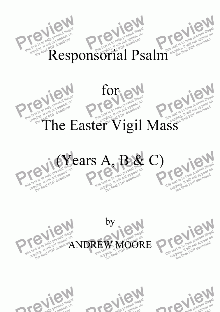 page one of Easter Vigil Mass (Year C)