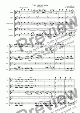 page one of The Gondoliers: Overture