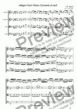 page one of Allegro from Piano Concerto d-moll