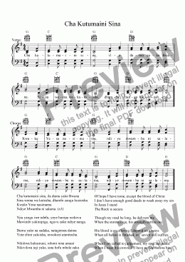 page one of Cha Kutumaini Sina (Swahili Hymn)