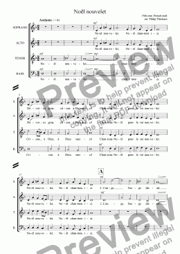 page one of Noël nouvelet (SATB)