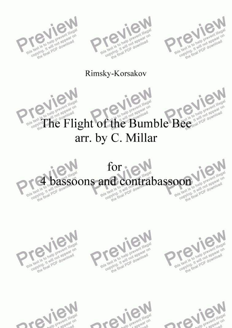 page one of Flight of the Bumble Bee