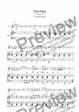 page one of Pied Piper [advanced Recorder or Flute solo + pno]