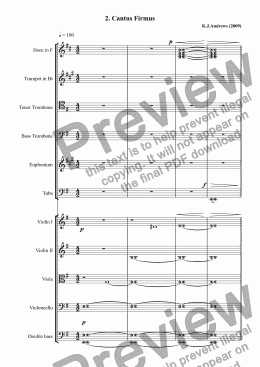 page one of Suite for Euphonium and Orchestra: 2.Cantus Firmus