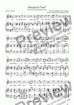 page one of Descant to 'Noel' (It came upon the midnight clear)