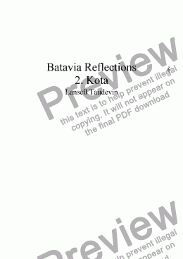 page one of Batavia Suite # 2: Kota