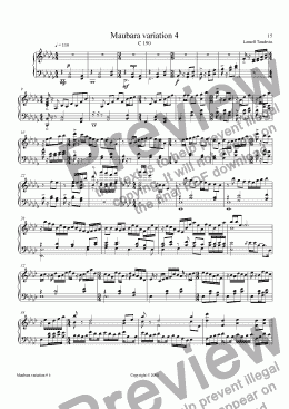 page one of Maubara suite # 4 for piano