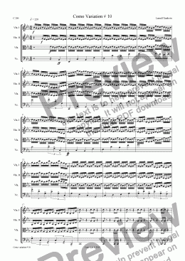 page one of Como suite for string quartette # 10