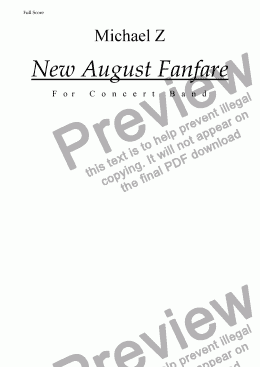 page one of New August Fanefare