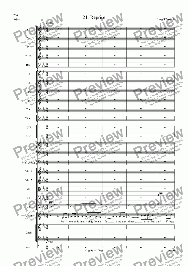 page one of Arjuna (Orchestrated) 21 Reprise