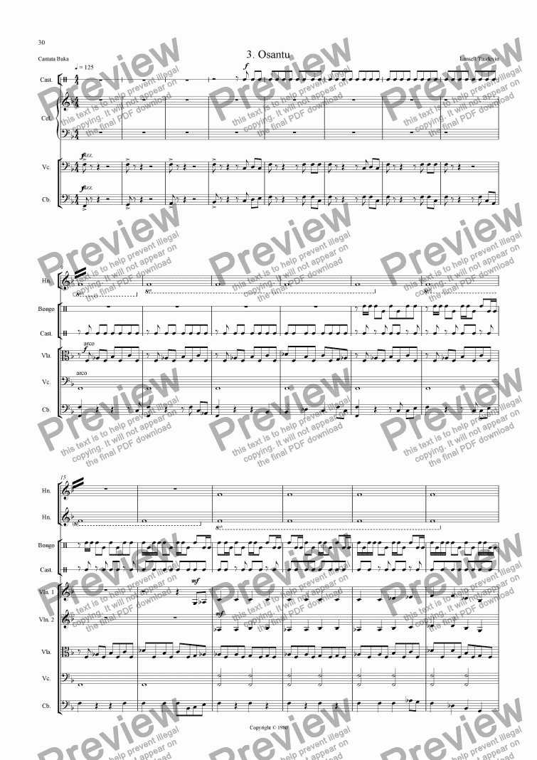 page one of Cantata Buka (Orchestrated) 03 Osantu