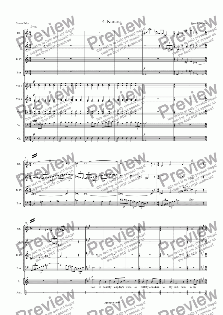 page one of Cantata Buka (Orchestrated) 04 Kururu