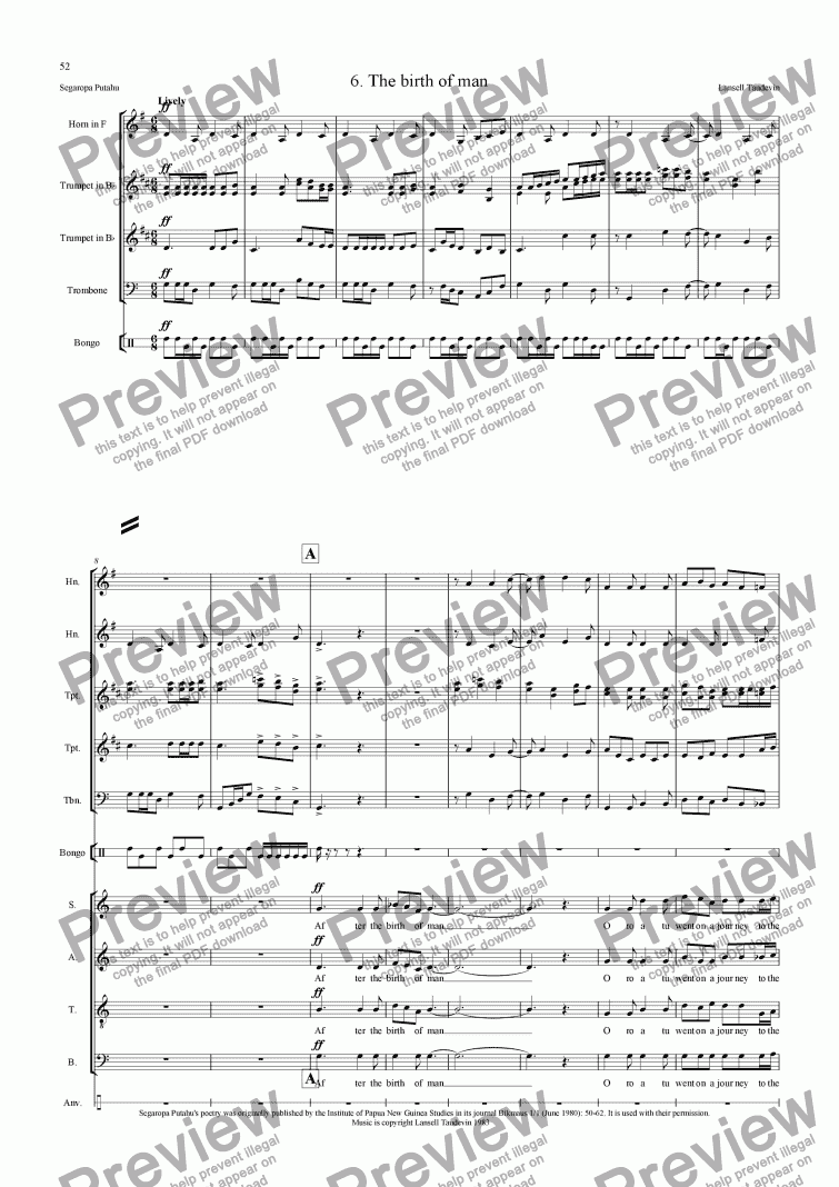 page one of Segaropa (Orchestrated) 06 After the Birth of Man